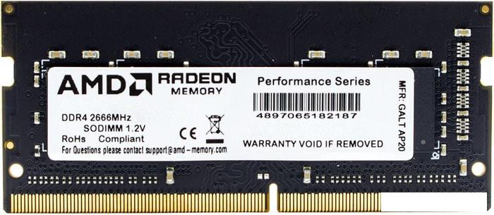 Оперативная память AMD Radeon R7 Performance 16GB DDR4 SODIMM PC4-21300 R7416G2606S2SUO