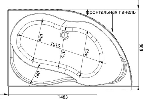 Ванна Aquanet Graciosa 150x90 R