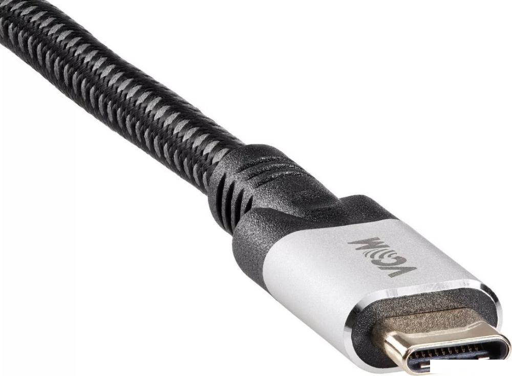 Кабель VCOM CU422VB-1.8 USB 3.1 Type C - DisplayPort (1.8 м, черный/серый)