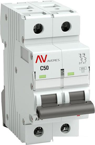 Выключатель автоматический EKF Averes AV-6 2P 50A (C) 6kA mcb6-2-50C-av