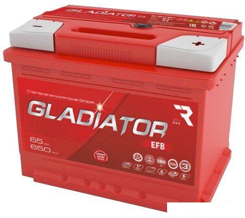 Автомобильный аккумулятор Gladiator EFB 65 R+ (65 А·ч)