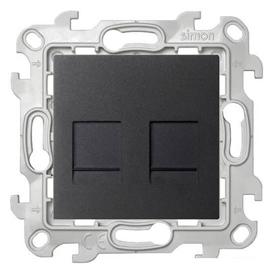 Розетка компьютерная Simon 2450593-038 (графит)