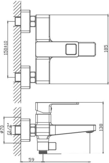 Смеситель Haiba HB60615-7 (черный)
