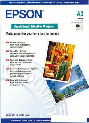 Фотобумага Epson Archival Matte Paper A3 192г/м2 50л (C13S041344) Фотобумага Epson Archival Matte Paper A3 192г/м2 50л (C13S041344)
