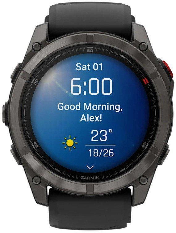 Умные часы Garmin Fenix 8 Pro 51 мм (серый, черный силиконовый ремешок)
