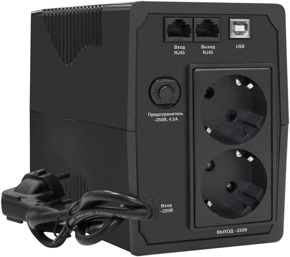 Источник бесперебойного питания ExeGate Power Back BNB-1000.LED.AVR.2SH.RJ.USB
