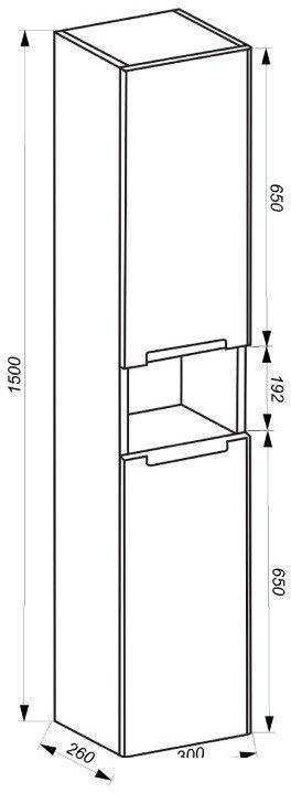 ЗОВ Шкаф-пенал Дион 150 DP150LWPFM1015GKV5 (бежевый глянец)