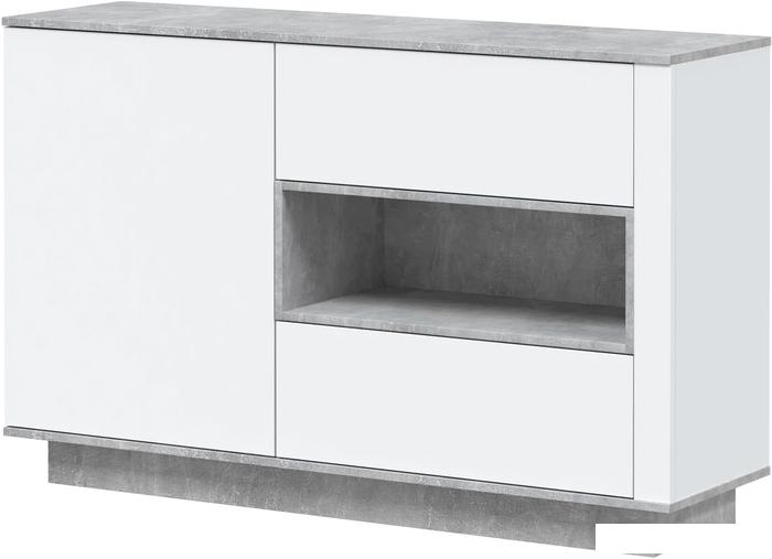 Комод Интерлиния Quartz QZ-Т1Д2Ш (белый платинум/бетон)
