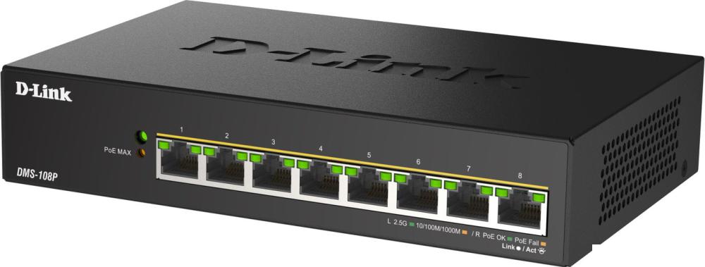 Неуправляемый коммутатор D-Link DMS-108P/A1A