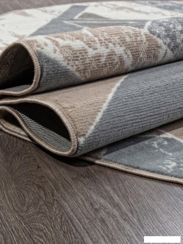 Ковер для жилой комнаты Merinos Sierra F354-OVAL-BEIGE-BLUE (1.5х1.9)