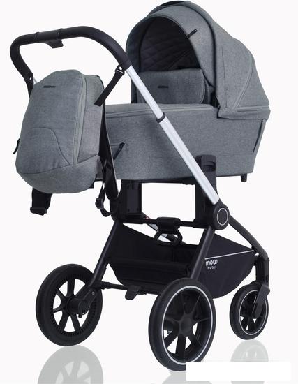Универсальная коляска Rant MOWbaby Zoom PU (2 в 1, silver grey)