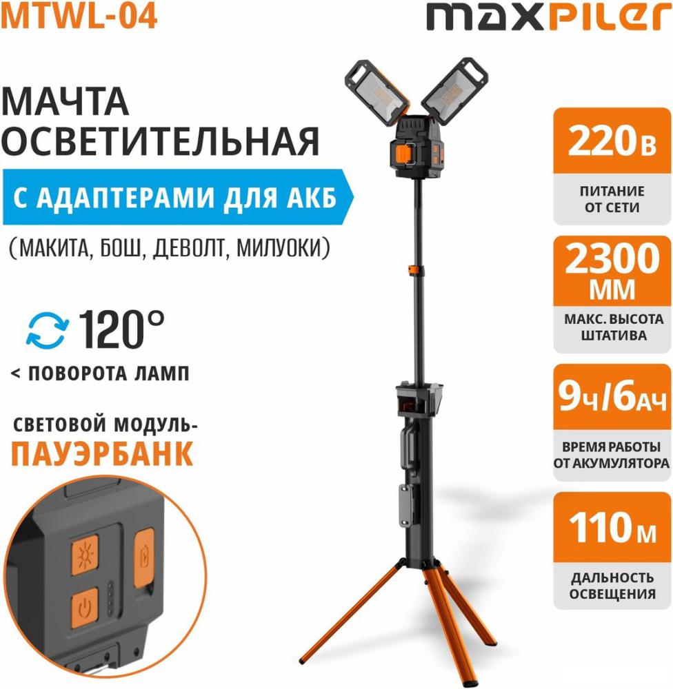 Фонарь MaxPiler MTWL-04 (18B, без АКБ)