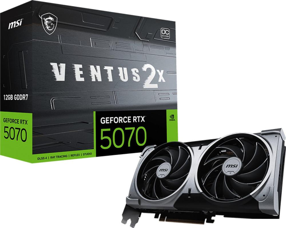 Видеокарты MSI GeForce RTX 5070 12G Ventus 2X