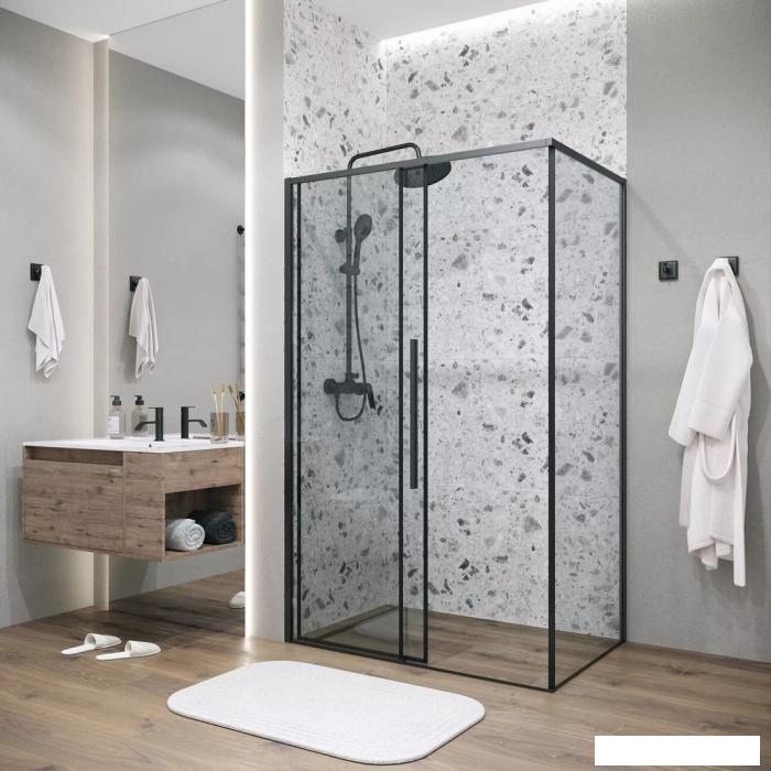 Душевая стенка Grossman Galaxy 90x195 200.K33.01.90.21.00 (черный матовый/стекло прозрачное)