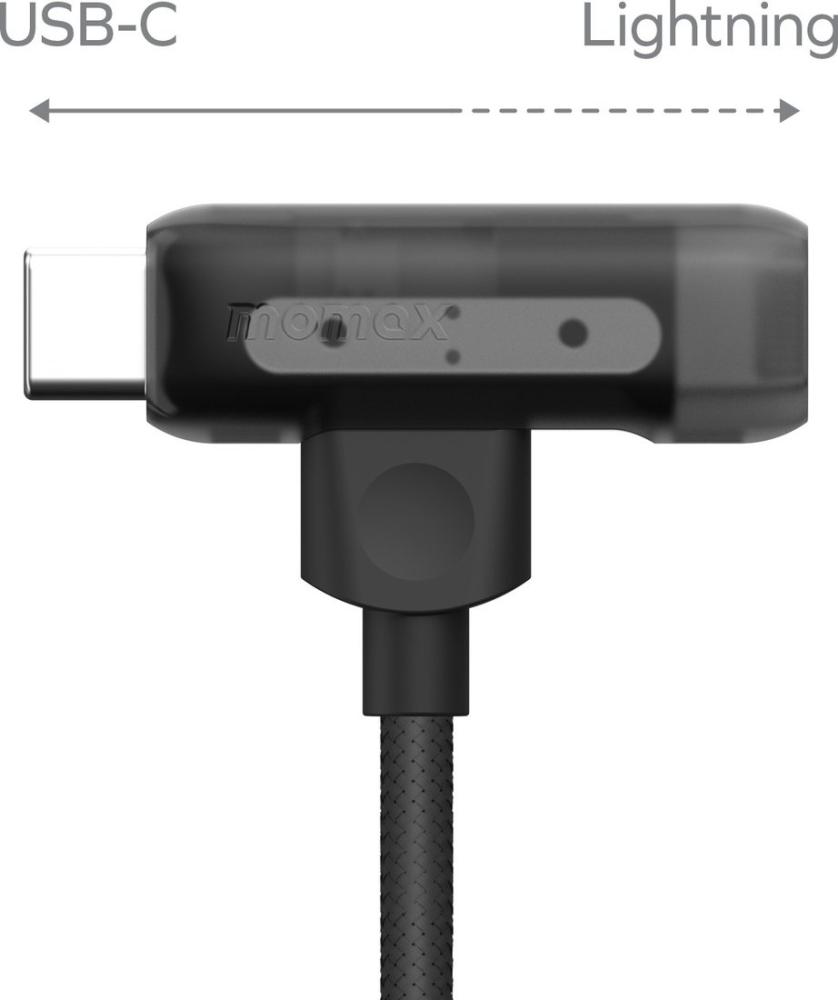 Кабель Momax DL56D 1-Link Flow Duo USB Type-C - Lightning/USB Type-C (1.5 м, черный)