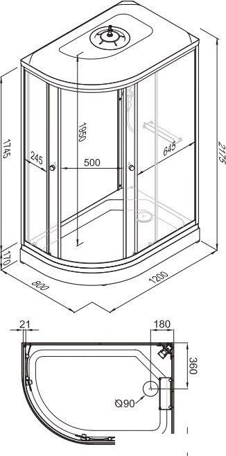 Душевая кабина Triton Коралл А 120x80 R