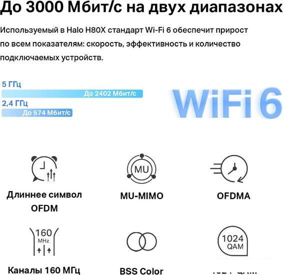 Wi-Fi система Mercusys Halo H80X (3-pack)