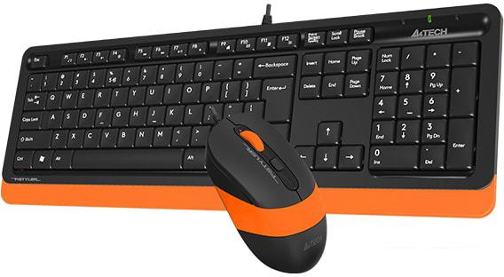 Офисный набор A4Tech Fstyler F1010 (черный/оранжевый)