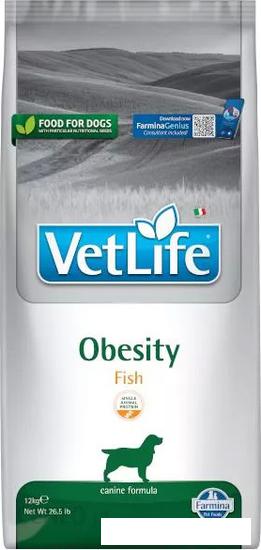 Сухой корм для собак Farmina Vet Life Obesity Fish диетический для снижения избыточной массы тела с рыбой (12 кг)