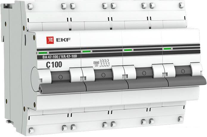 Выключатель автоматический EKF PROxima ВА 47-100 4P 100А (C) 10kA mcb47100-4-100C-pro
