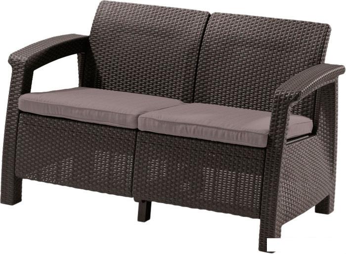 Садовый диван Keter Corfu Love Seat (коричневый)
