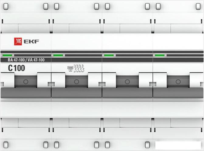 Выключатель автоматический EKF PROxima ВА 47-100 4P 100А (C) 10kA mcb47100-4-100C-pro