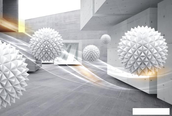 Фотообои ФабрикаФресок 3D Шары и бетонные стены 864270 (400x270)