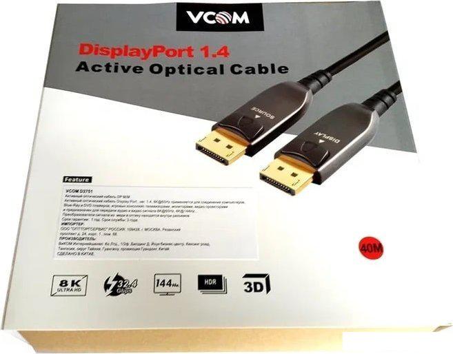 Кабели, адаптеры, разветвители VCOM D3751-40M DisplayPort - DisplayPort (40 м, черный)