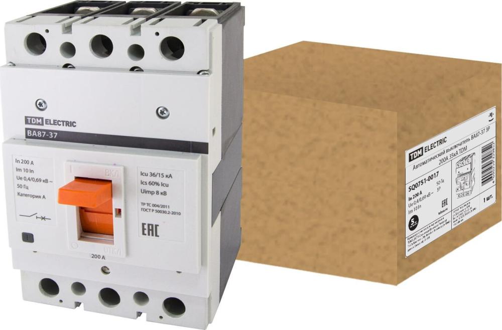 Выключатель автоматический TDM Electric ВА87-37 3Р 200А 35кА SQ0751-0017