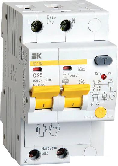 Дифференциальный автомат IEK АД-12М 2Р 25А 30мА MAD12-2-025-C-030