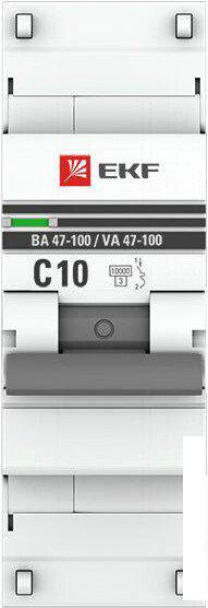 Выключатель автоматический EKF PROxima ВА 47-100 1P 10А (C) 10kA mcb47100-1-10C-pro