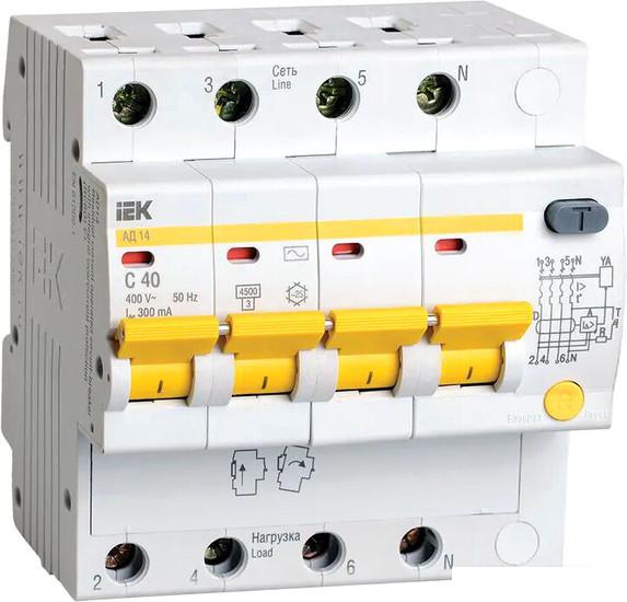 Дифференциальный автомат IEK АД-14 40А 300мА MAD10-4-040-C-300