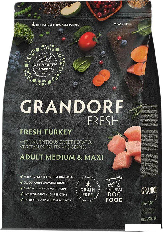 Сухой корм для собак Grandorf Adult Medium&amp;Maxi Breeds Fresh Turkey&amp;Sweet Potato 10 кг