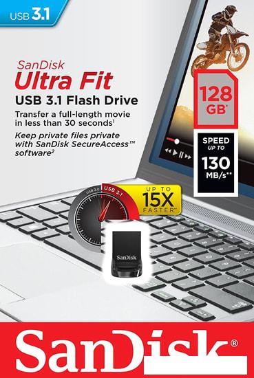 USB Flash SanDisk Ultra Fit USB 3.1 128GB SDCZ430-128G-G46
