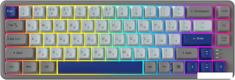 Клавиатура Ritmix RKB-568BL (серый/голубой)