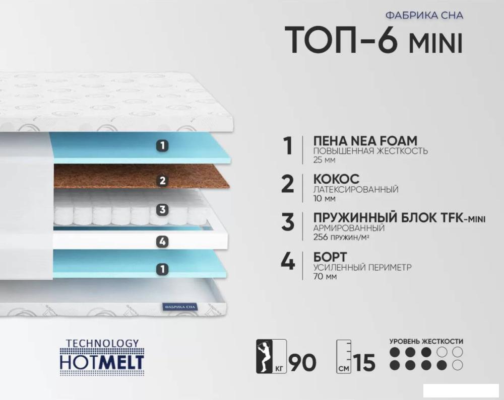 Матрас Фабрика сна Топ-6 Mini 80x160