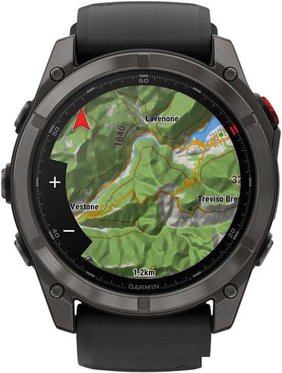 Умные часы Garmin Fenix 8 Pro 51 мм (серый, черный силиконовый ремешок)