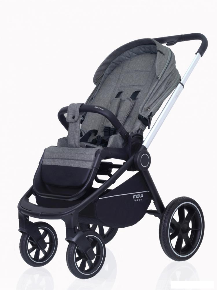 Универсальная коляска Rant MOWbaby Zoom PU (2 в 1, silver grey)