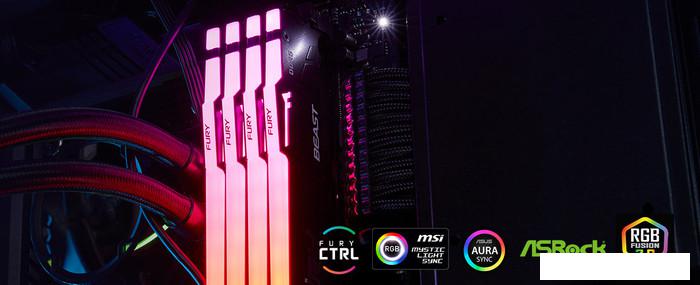 Оперативная память Kingston FURY Beast RGB 2x16ГБ DDR5 6000 МГц KF560C30BBAK2-32
