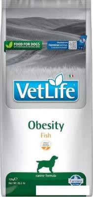Сухой корм для собак Farmina Vet Life Obesity Fish диетический для снижения избыточной массы тела с рыбой (12 кг)
