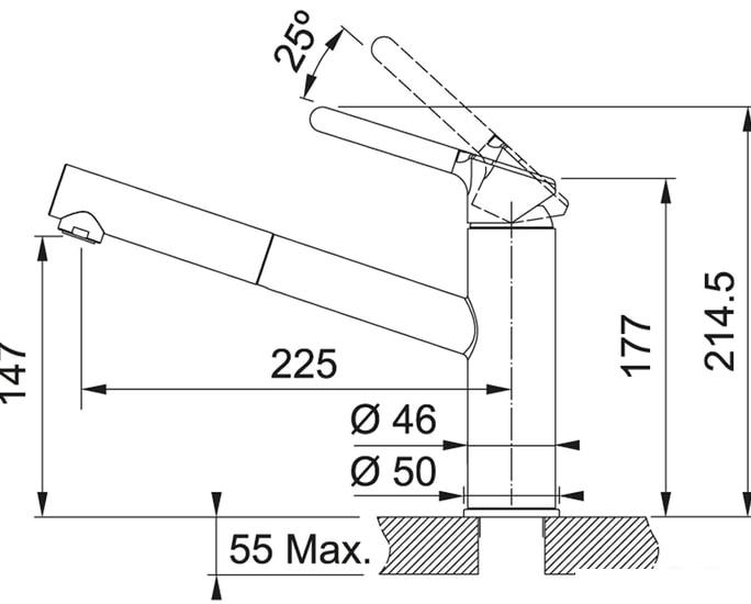 Смеситель Franke Orbit Pull Out 115.0623.055 (хром)