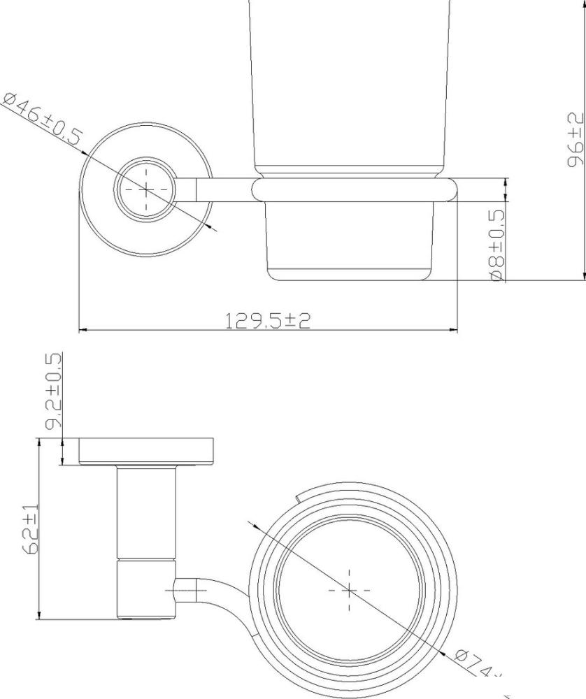 Стакан для зубной щетки и пасты Lauter 21TS20116 (Matt Black)
