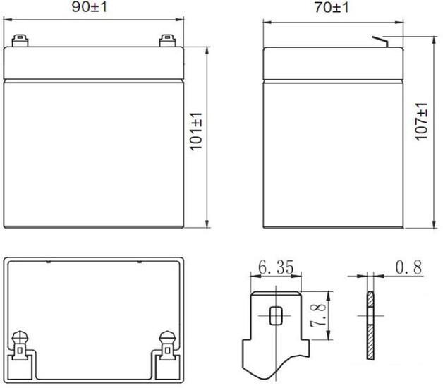Аккумулятор для ИБП Delta HR 12-21W (12В/5 А·ч)