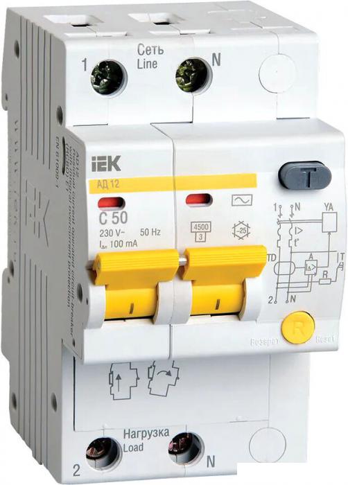 Дифференциальный автомат IEK АД-12 50А100мА MAD10-2-050-C-100