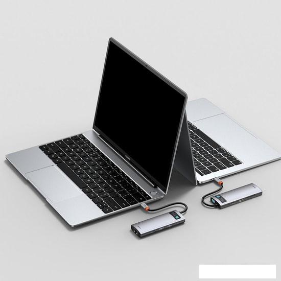 Док-станция Baseus Metal Gleam Series 8-in-1 Multifunctional Type-C HUB Docking Station CAHUB-CV0G