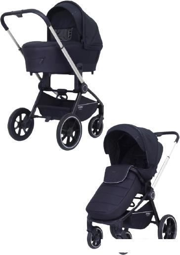 Универсальная коляска Rant MOWbaby Zoom PU (2 в 1, silver black)
