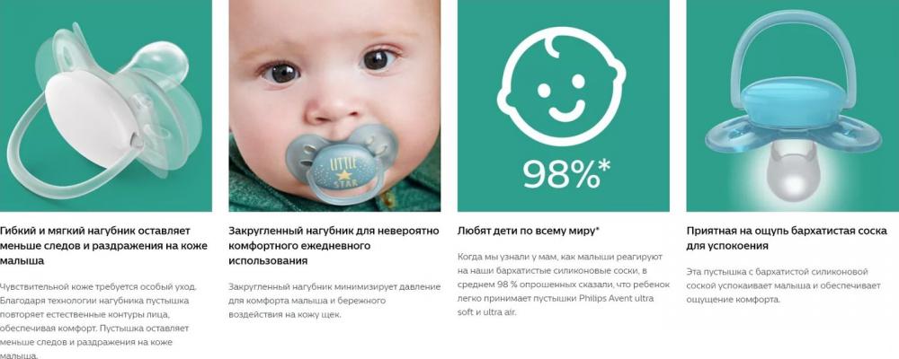 Пустышка Philips Avent Ultra Soft SCF091/15 (лист/птичка)