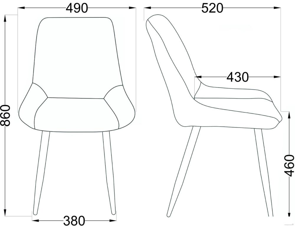 Стул AksHome Nika 72324 (бежевый велюр HLR-08/черный)