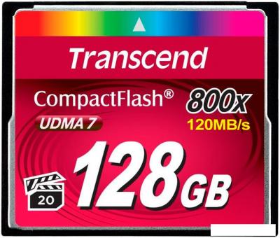 Карты памяти Transcend 800x CompactFlash Premium 128GB (TS128GCF800)
