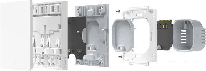 Выключатель Aqara Smart Wall Switch H1 двухклавишный без нейтрали (белый)